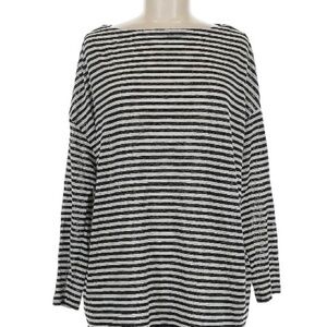 All Saints Black and White Striped Sweatshirt